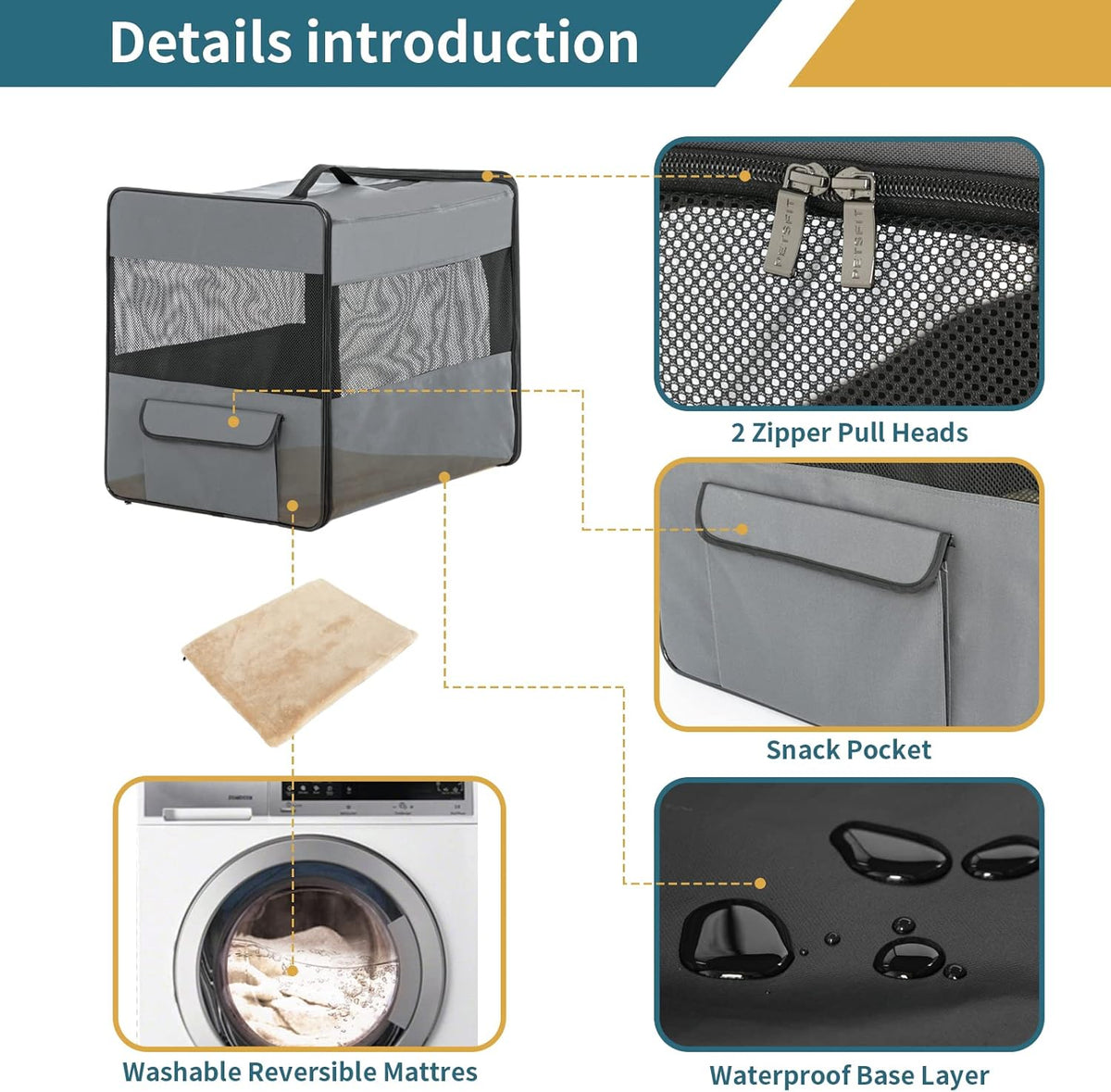 Collapsible Medium Dog Travel Crate Pack of 2 N977