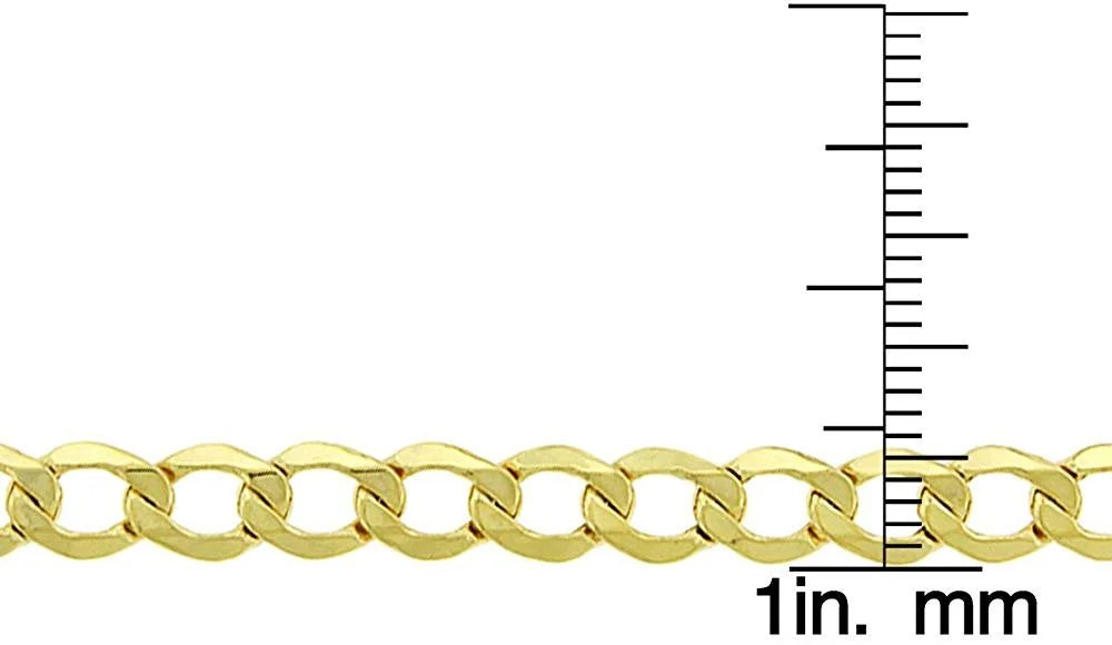 10K Yellow Gold 5.5mm Hollow Cuban Chain Necklace V4932