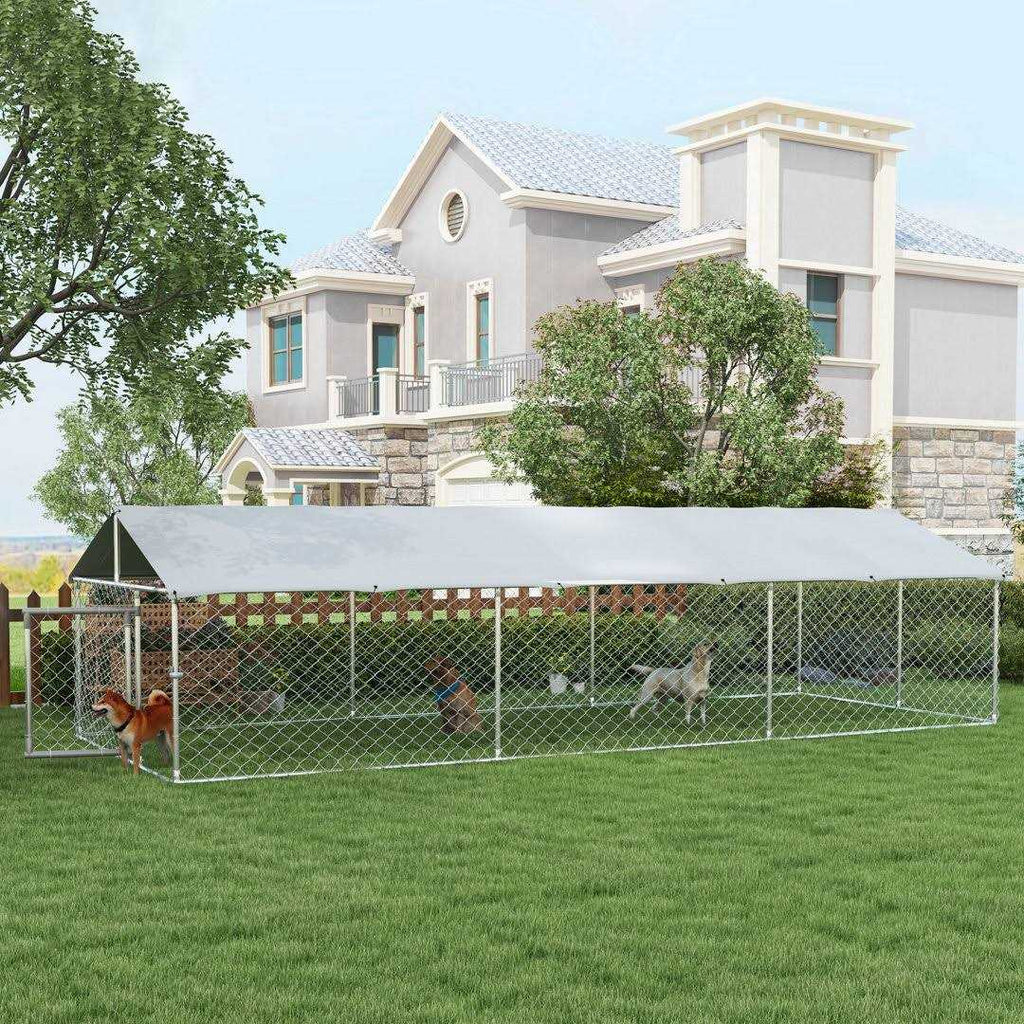 Large Outdoor Dog Kennel with Waterproof UV Resistant Roof K591