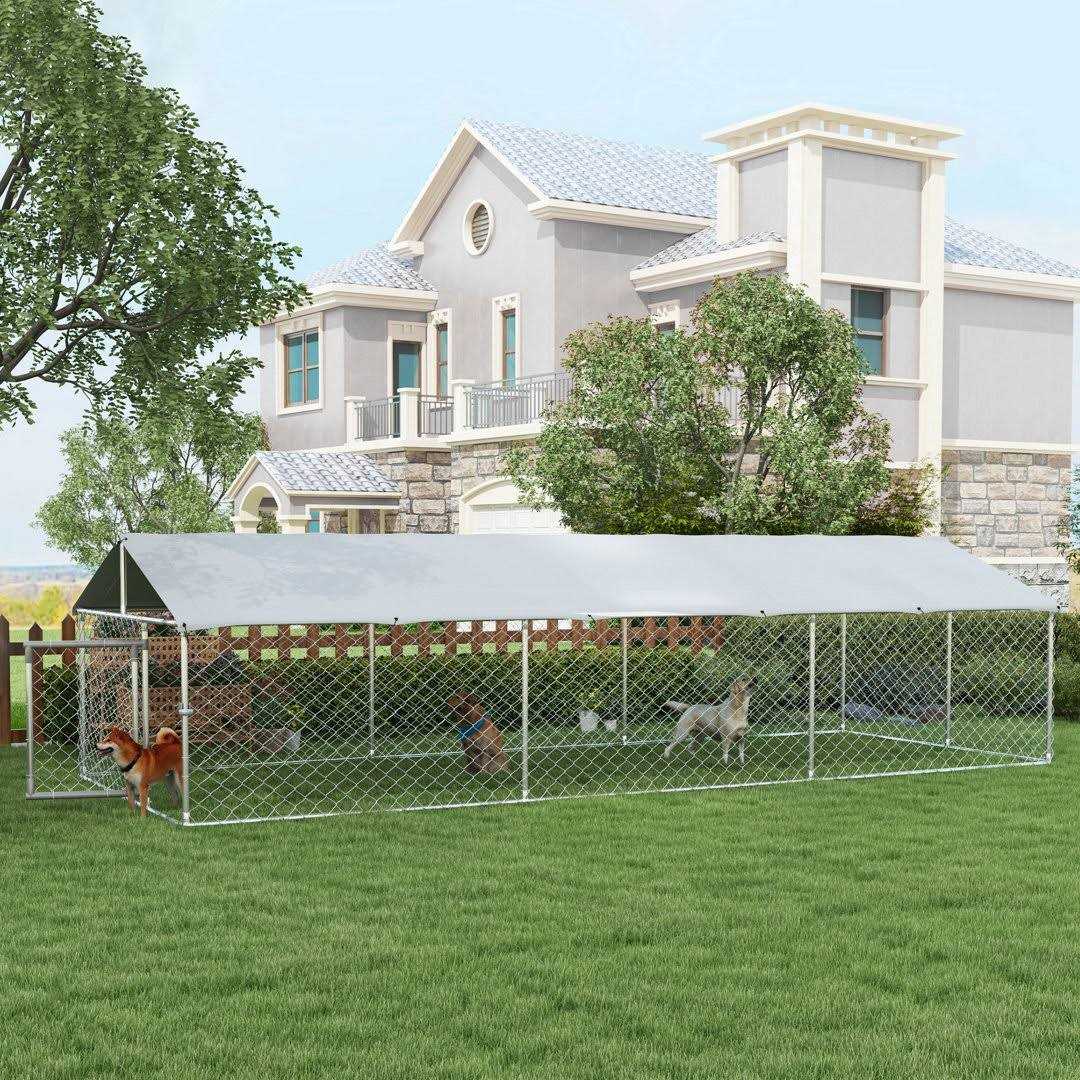 Large Outdoor Dog Kennel with Waterproof UV Resistant Roof K591