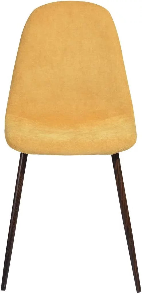 Set of 4 Yellow Velvet Dining Chairs with Metal Legs B93152