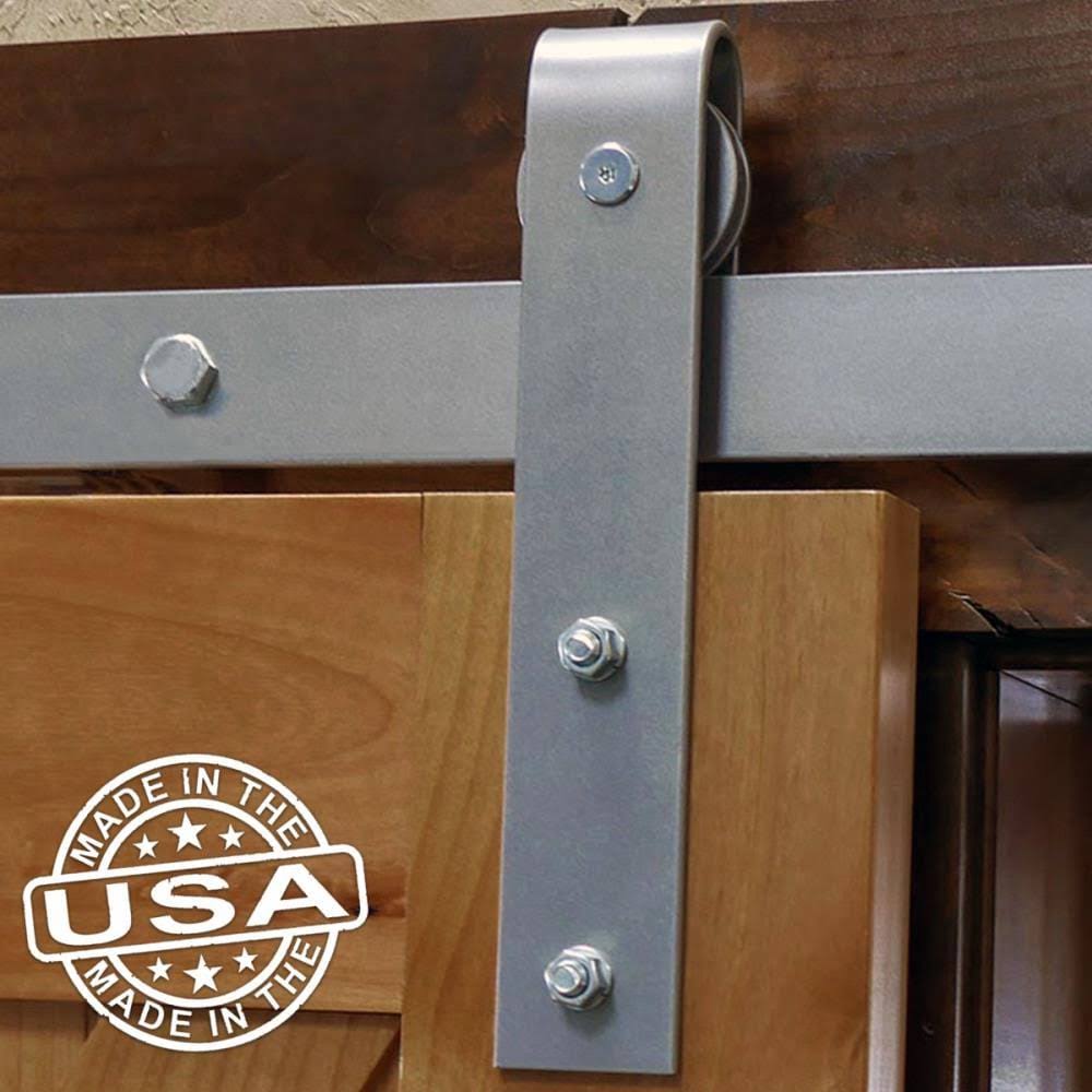 Barn Door Hardware Set with 8 ft Track, Silver Metallic K29102