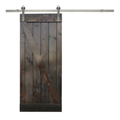 Unfinished Paneled Wood Barn Door with Installation Hardware Kit U767970