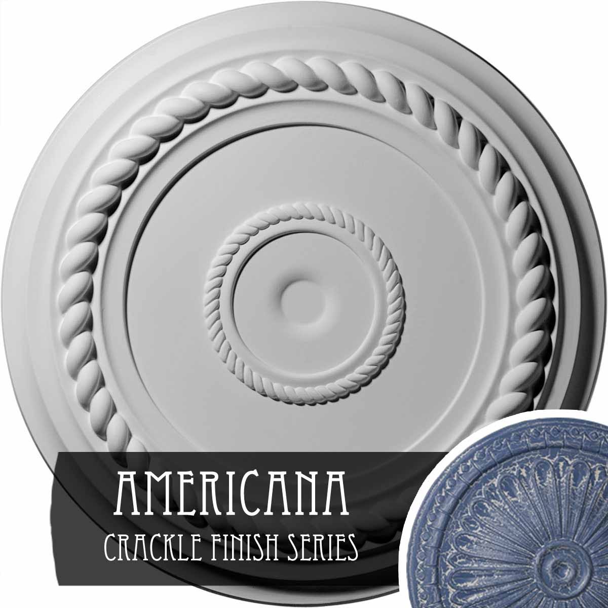 19 5/8x22OD x 1 1/2x22P Rope Ceiling Medallion O184997