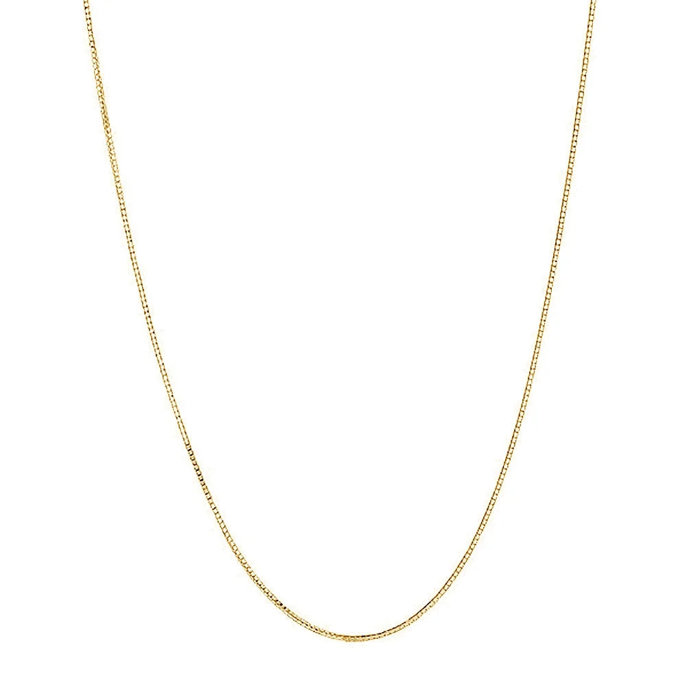 14k Solid Gold Yellow Box Chain Necklace 0.6 mm 13 inches E312958