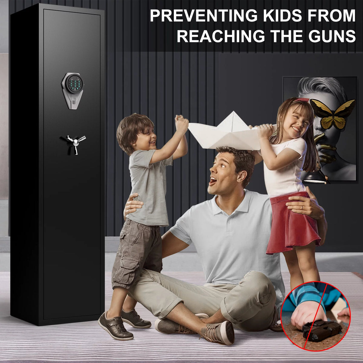 Digital Gun Safe with Alarm System and LED Light V593