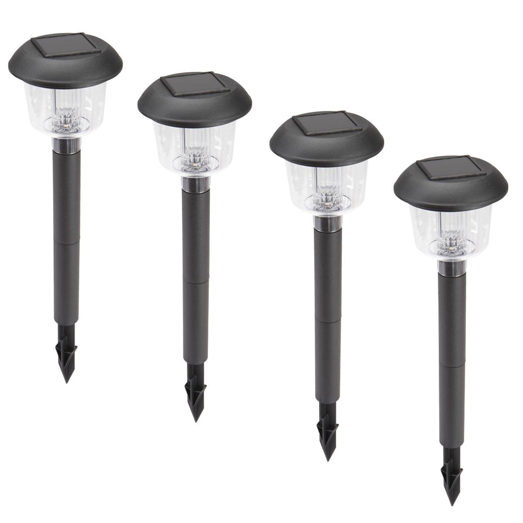 Solar LED Matte Black Pathway Lights, 4 Pack U726