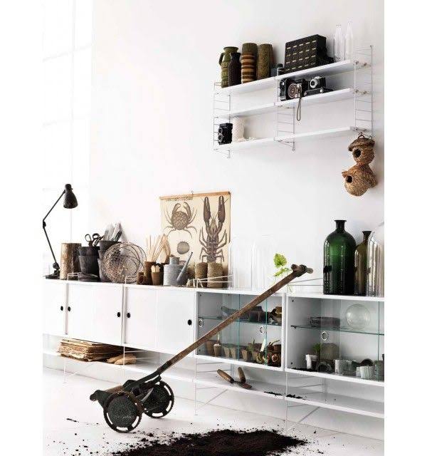 White String Display Cabinet with Sliding Glass Doors K90404