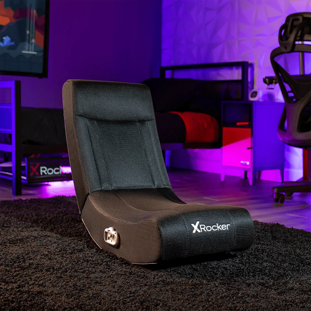 Black Mesh Floor Rocker Gaming Chair Q757