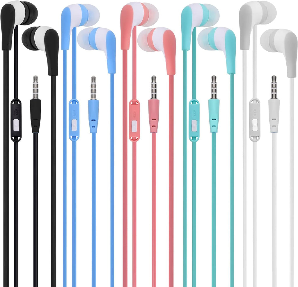 50 Pack Colourful Kids Earbuds with Microphone K884088