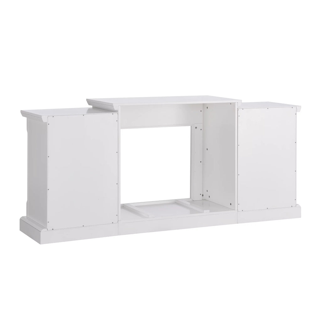 White Electric Fireplace with Bookcases C8345