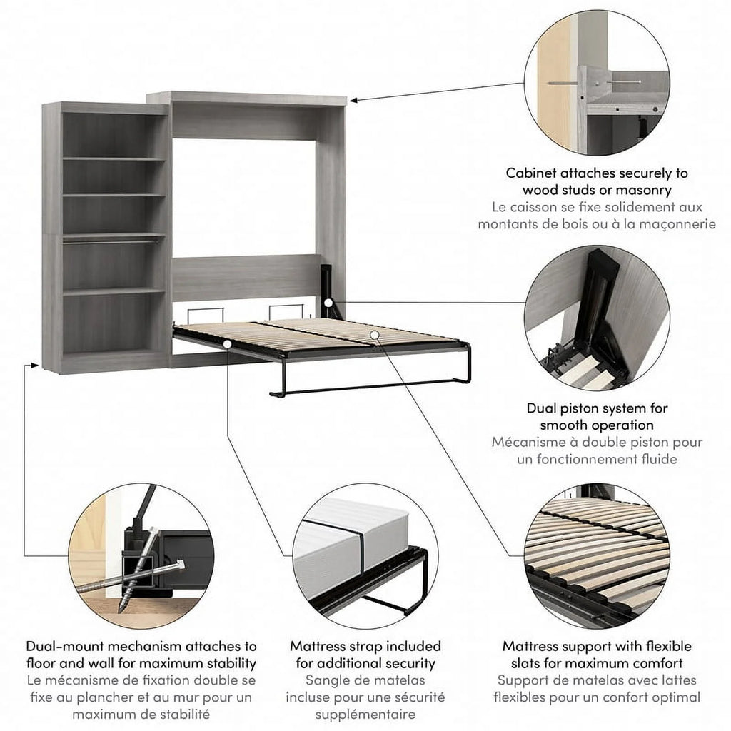 Queen Murphy Bed with Closet Organizer S430258