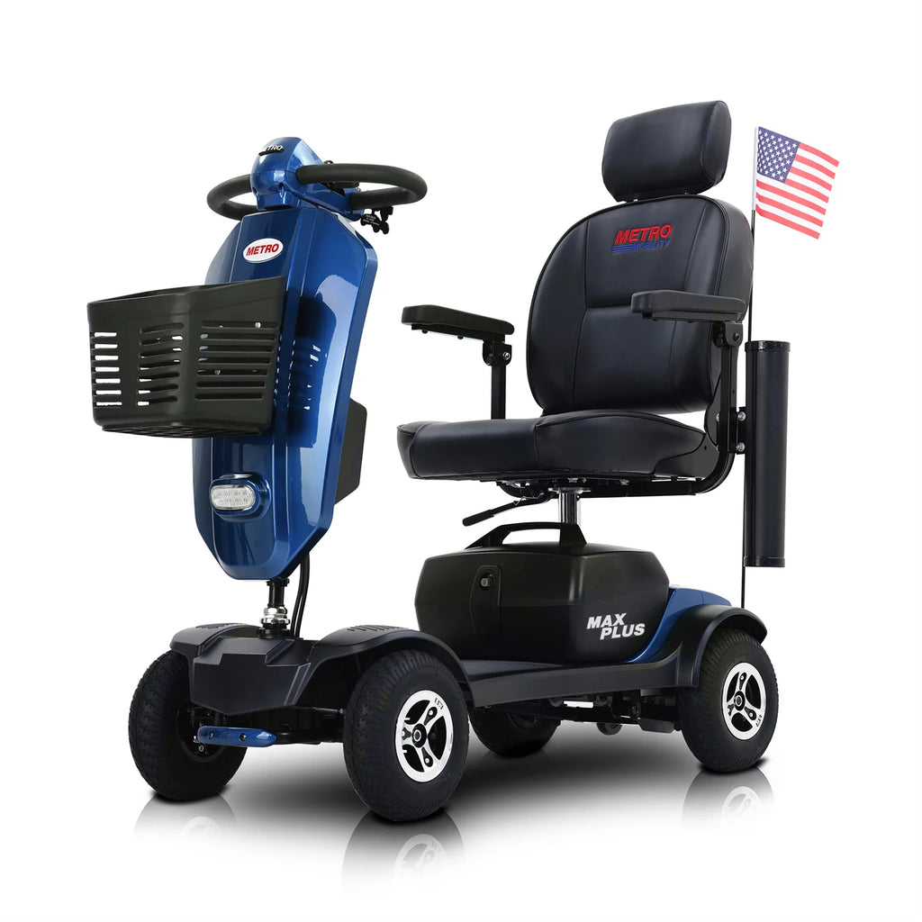Blue 4-Wheel Folding Mobility Scooter I530098