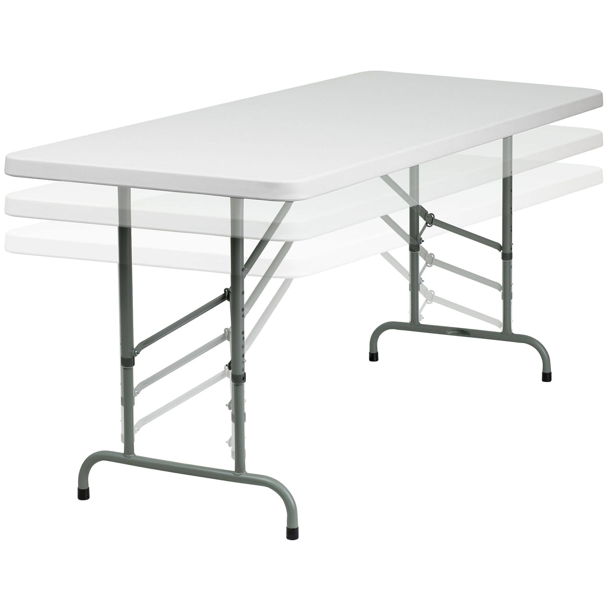 72 Height Adjustable Folding Table Granite White 6/Pack O499