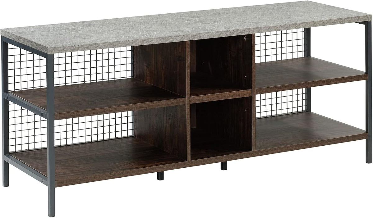 Credenza for TVs up to 60", Rich Walnut Finish P446