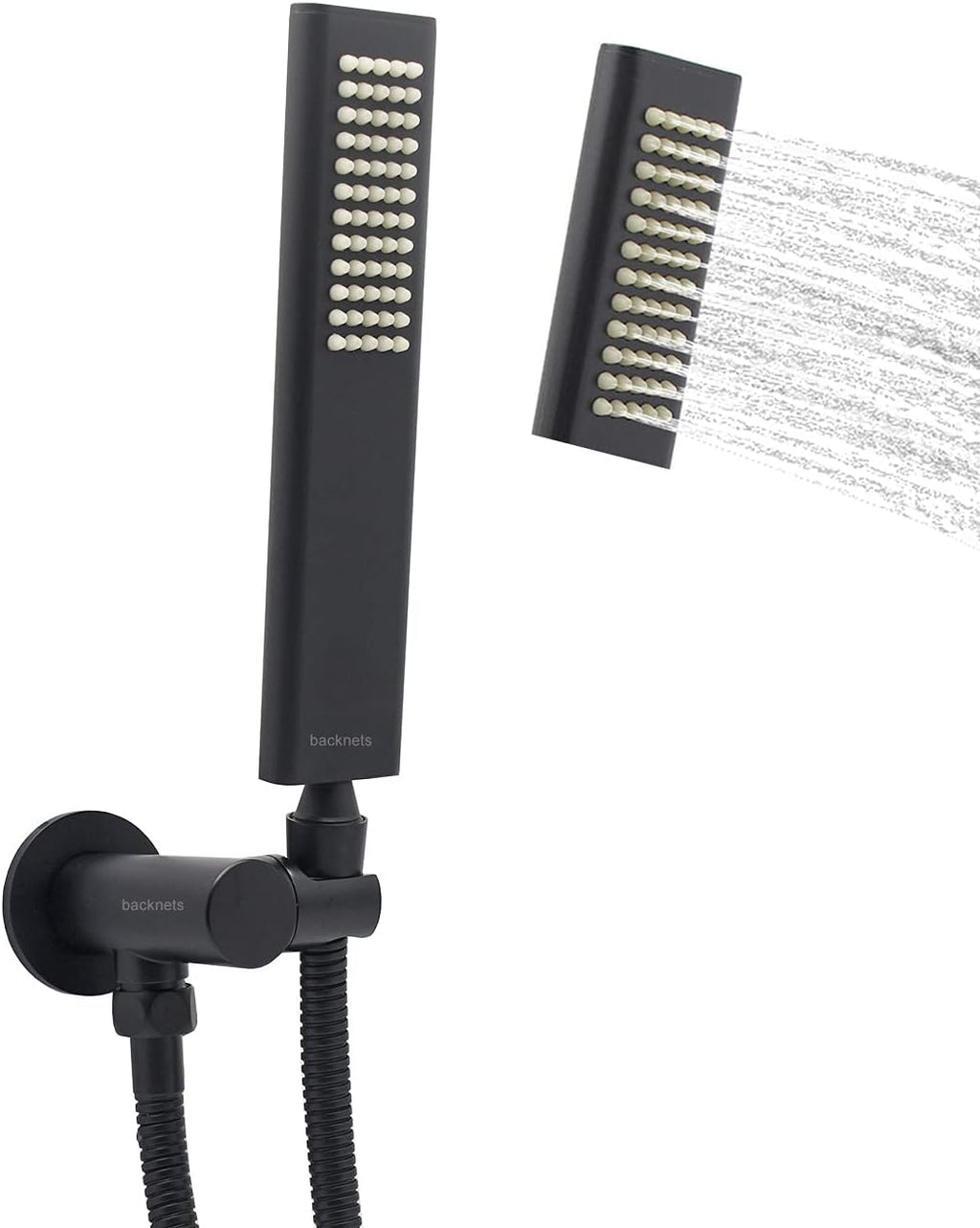 Matte Black Solid Brass Hand Held Shower Wand and Hose Set, Pack of 2 O48382