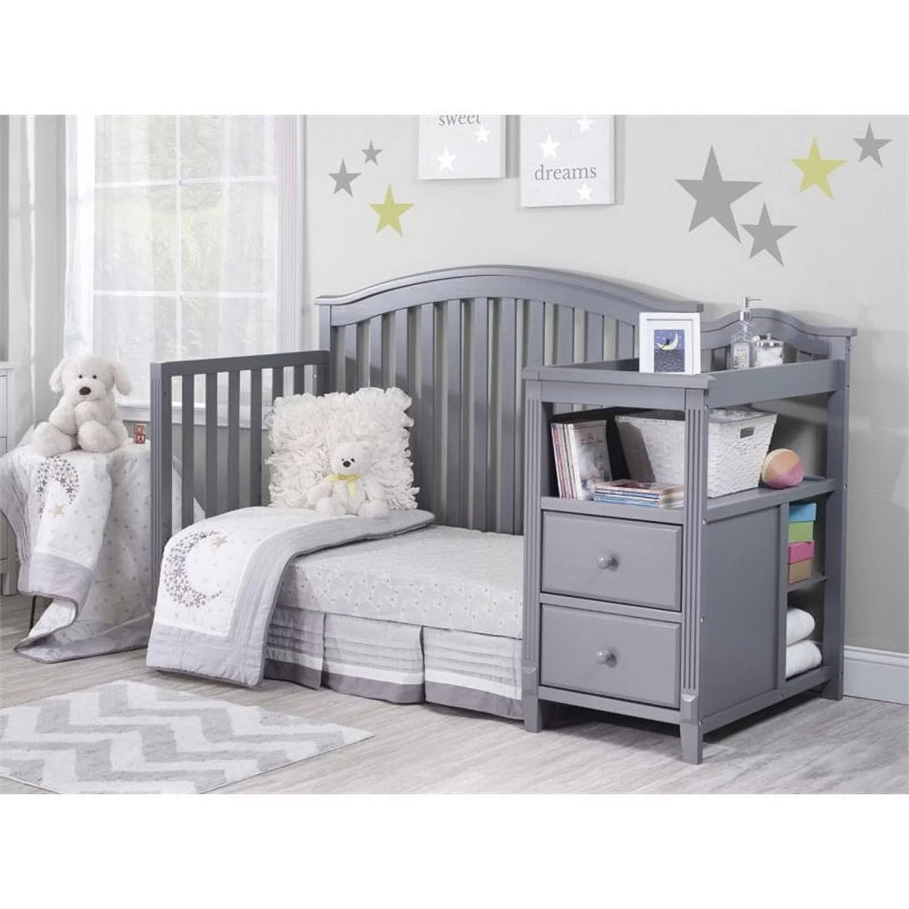Gray 4-in-1 Convertible Crib and Changer V225787