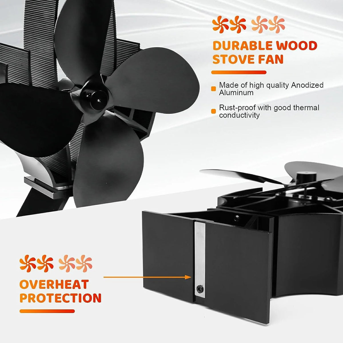 Wood Stove Fan with Additional Bracket H84976
