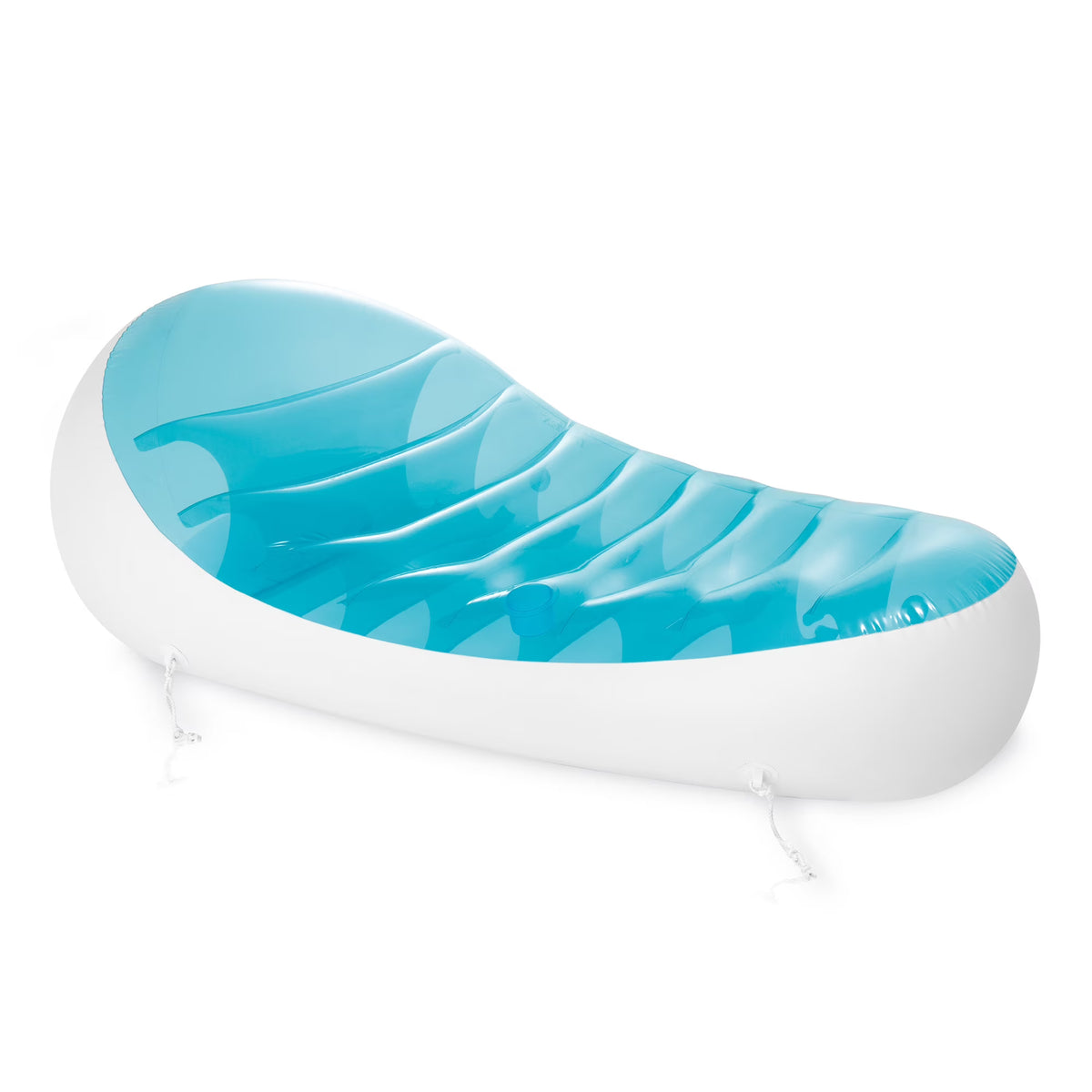 Blue & White Pool Float Lounger with Cupholder I507