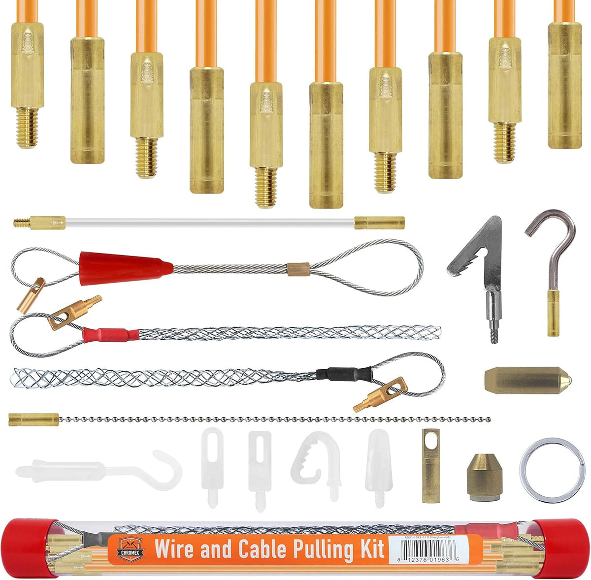 11 Foot Wire and Cable Pulling Kit with 16 Accessories K95815