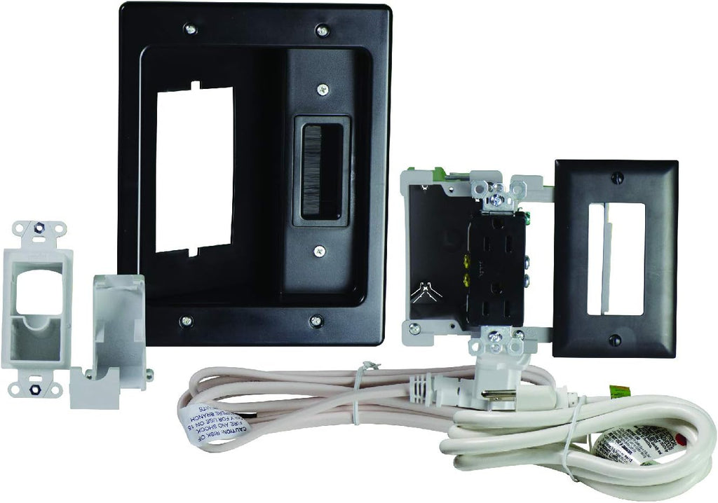 In Wall TV Power Kit, Black, 6ft Length, Pack of 2 C34597