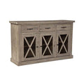 58x22 Wide 3 Drawer Acacia Wood Sideboard E1333