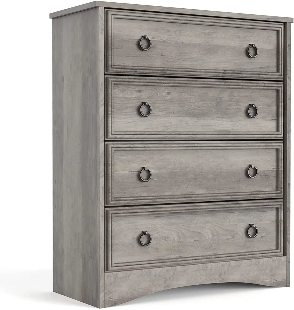 4 Drawer Gray Wood Dresser I786917