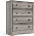 4 Drawer Gray Wood Dresser I786917