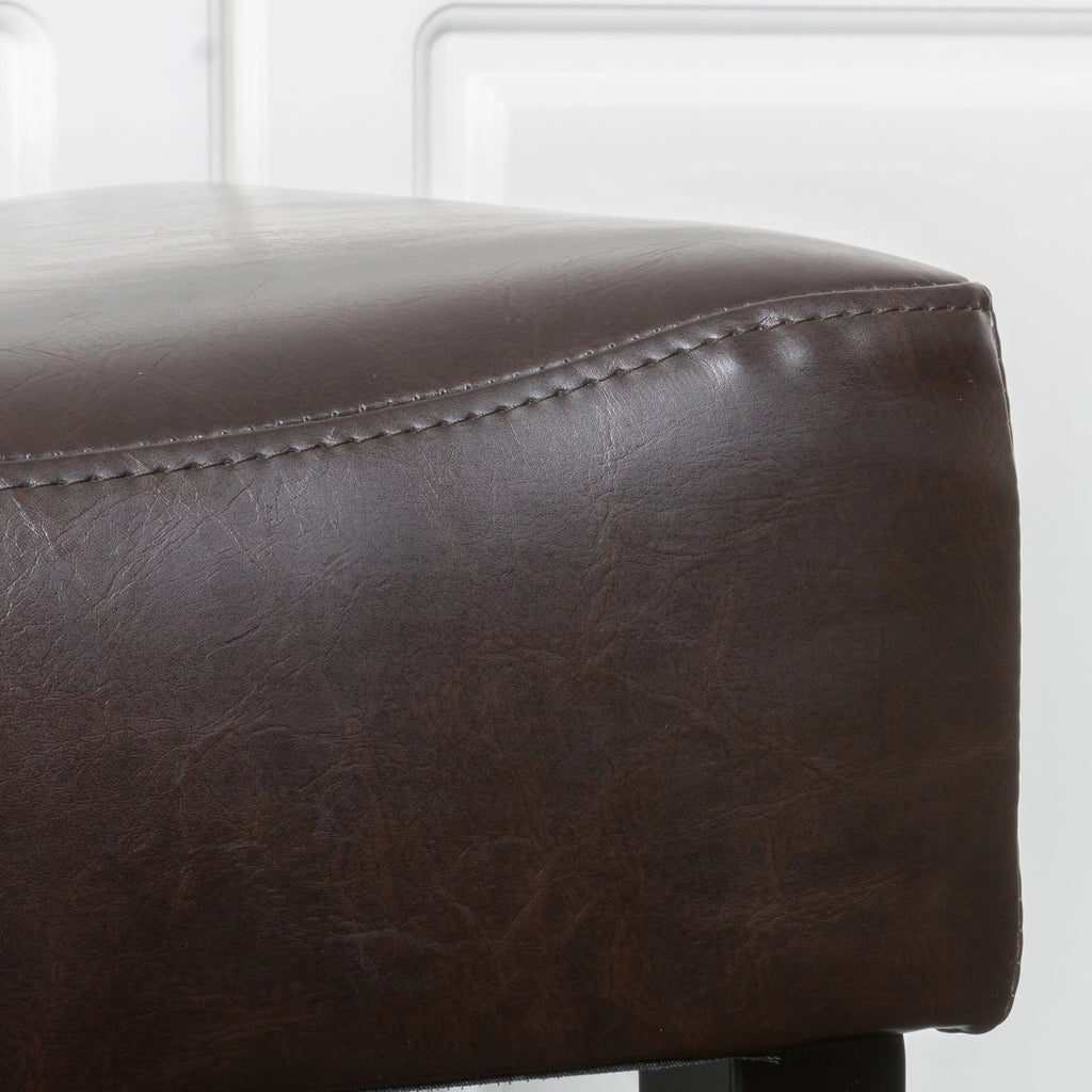 Brown Bonded Leather Backless Bar Stool Set of 2 M388525