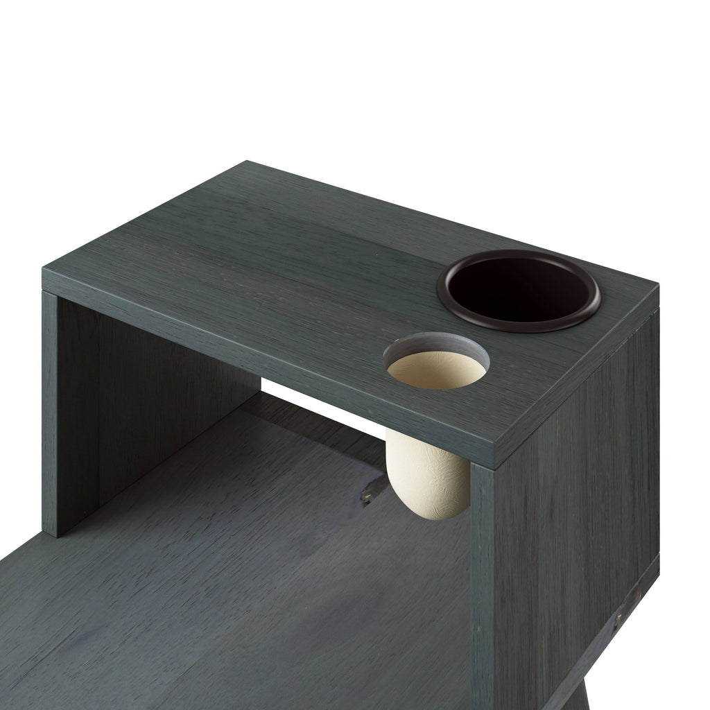 Natural Finish Wood End Table with Shelf Z8972
