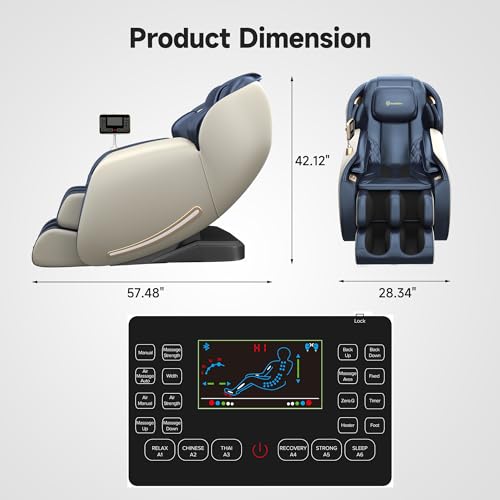 Brown Full Body Zero Gravity SL-Track Shiatsu Massage Recliner Chair D575277