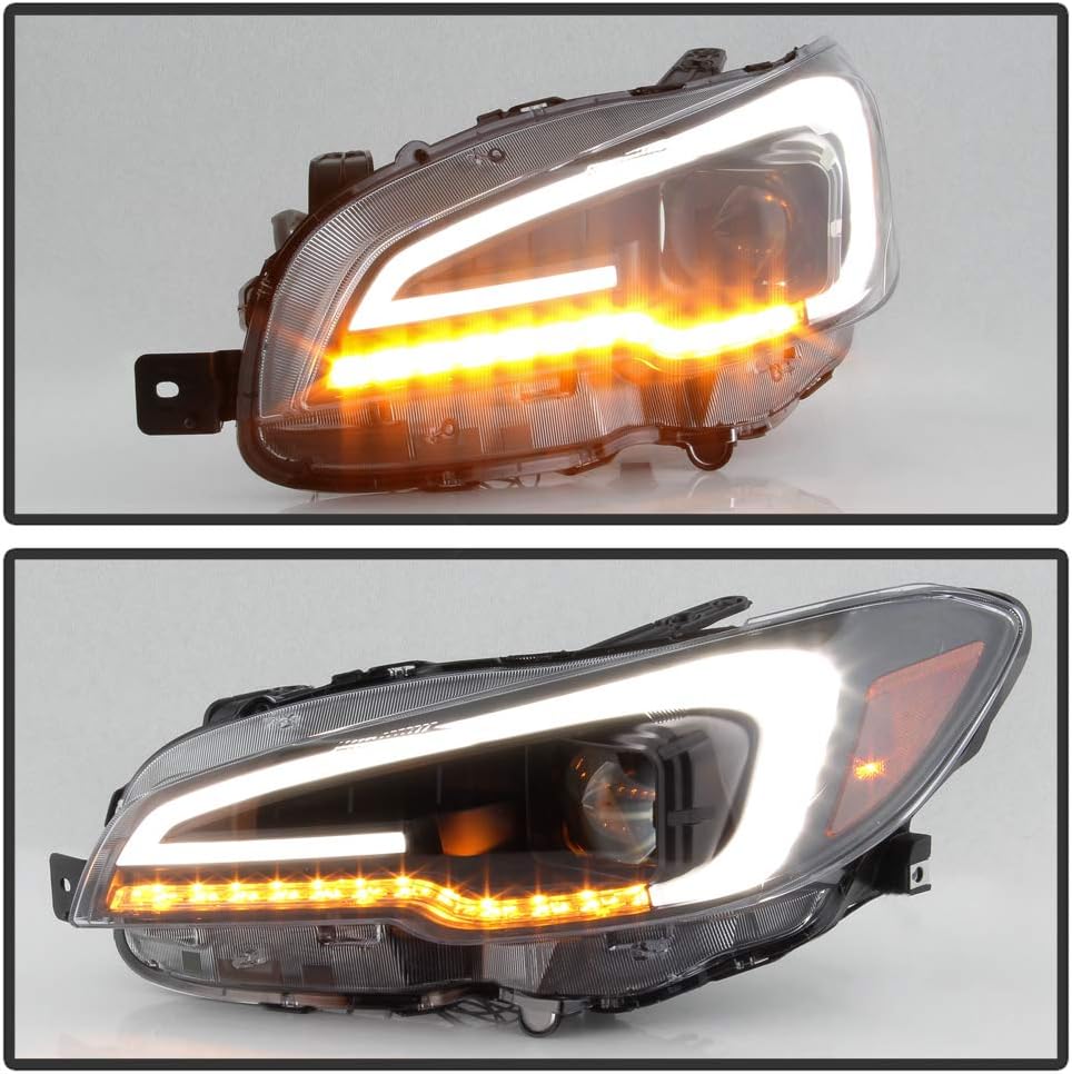Black Housing Smoked Lens LED Tube Sequential Projector Headlights R43336