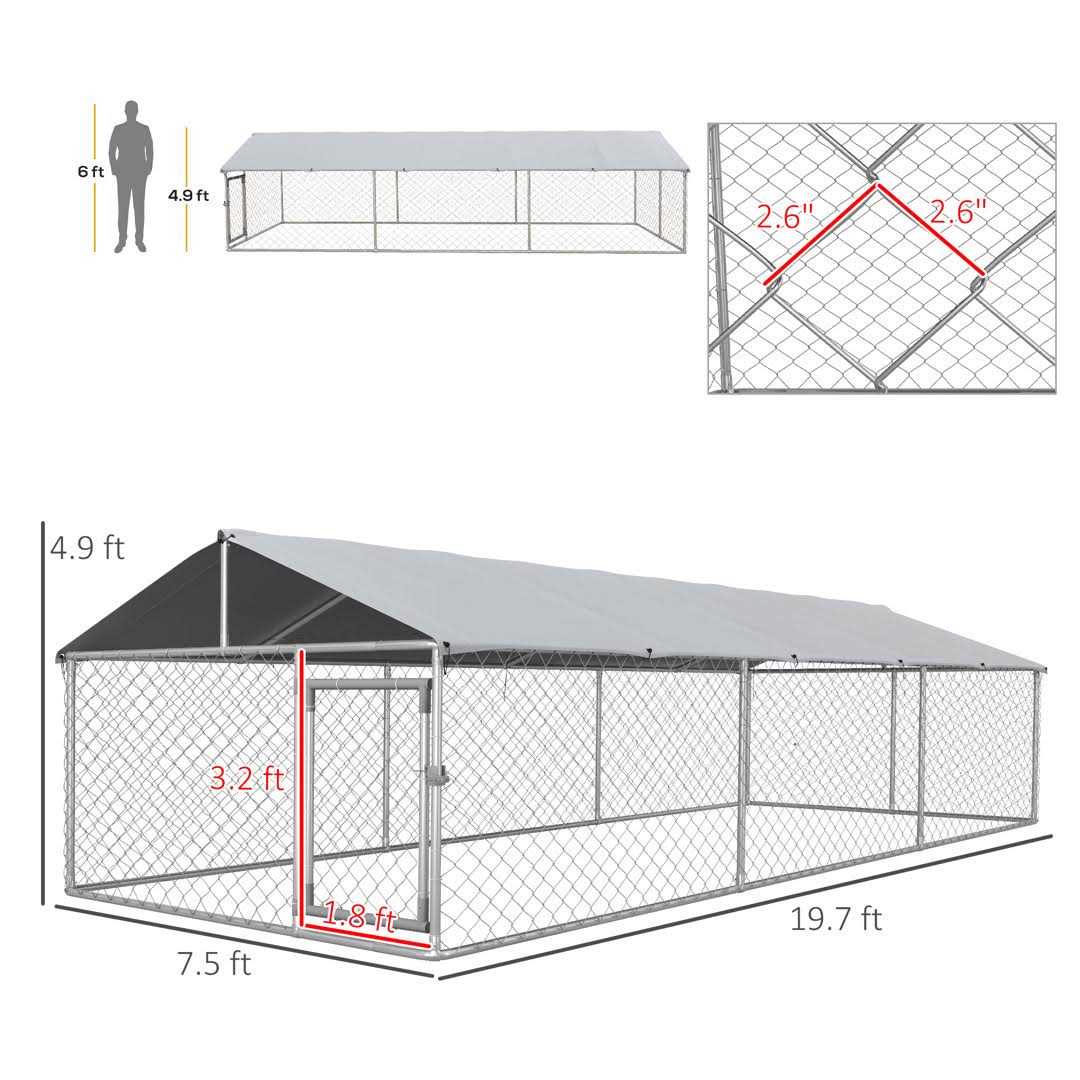 Large Outdoor Dog Kennel with Waterproof UV Resistant Roof K591