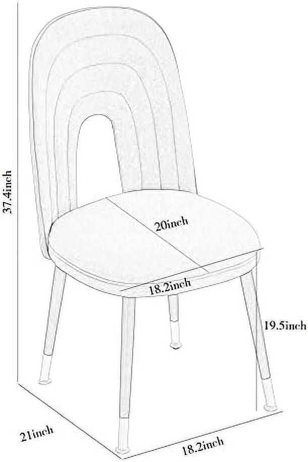 Beige Velvet Upholstered Dining Chairs with Black Gold Legs V4212