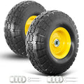 10" Flat Free Solid Tire and Wheel with 5/8" Bearings, 2 Pack R443012