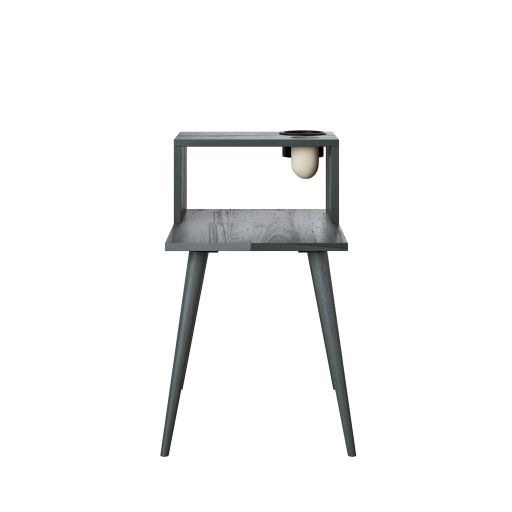 Natural Finish Wood End Table with Shelf Z8972