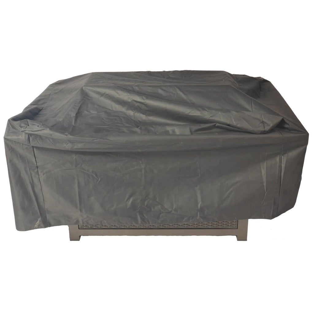 52 Inch Aluminum Propane Fire Pit Table with Glass Wind Guard Q1430