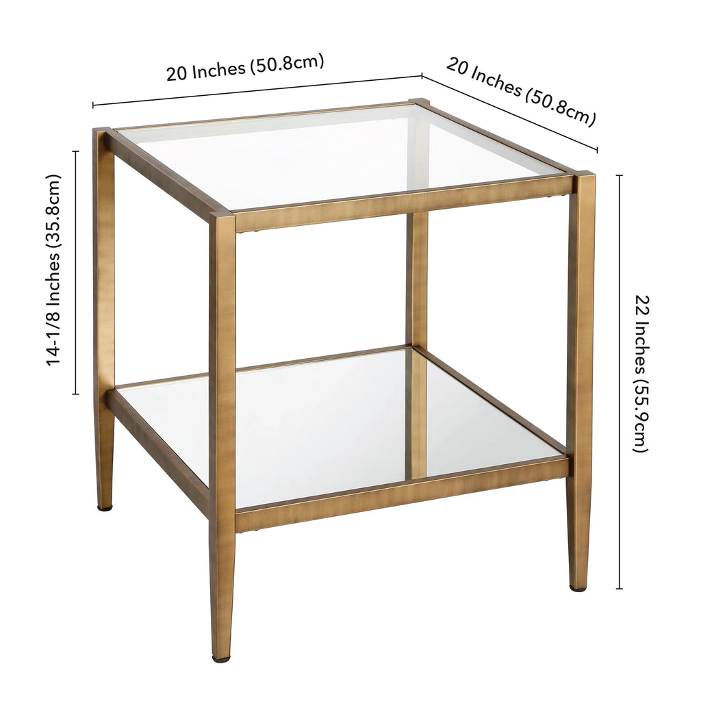 Brass Metal/Glass Side Table P139811