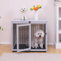 Gray Wooden Dog Crate Furniture C759031
