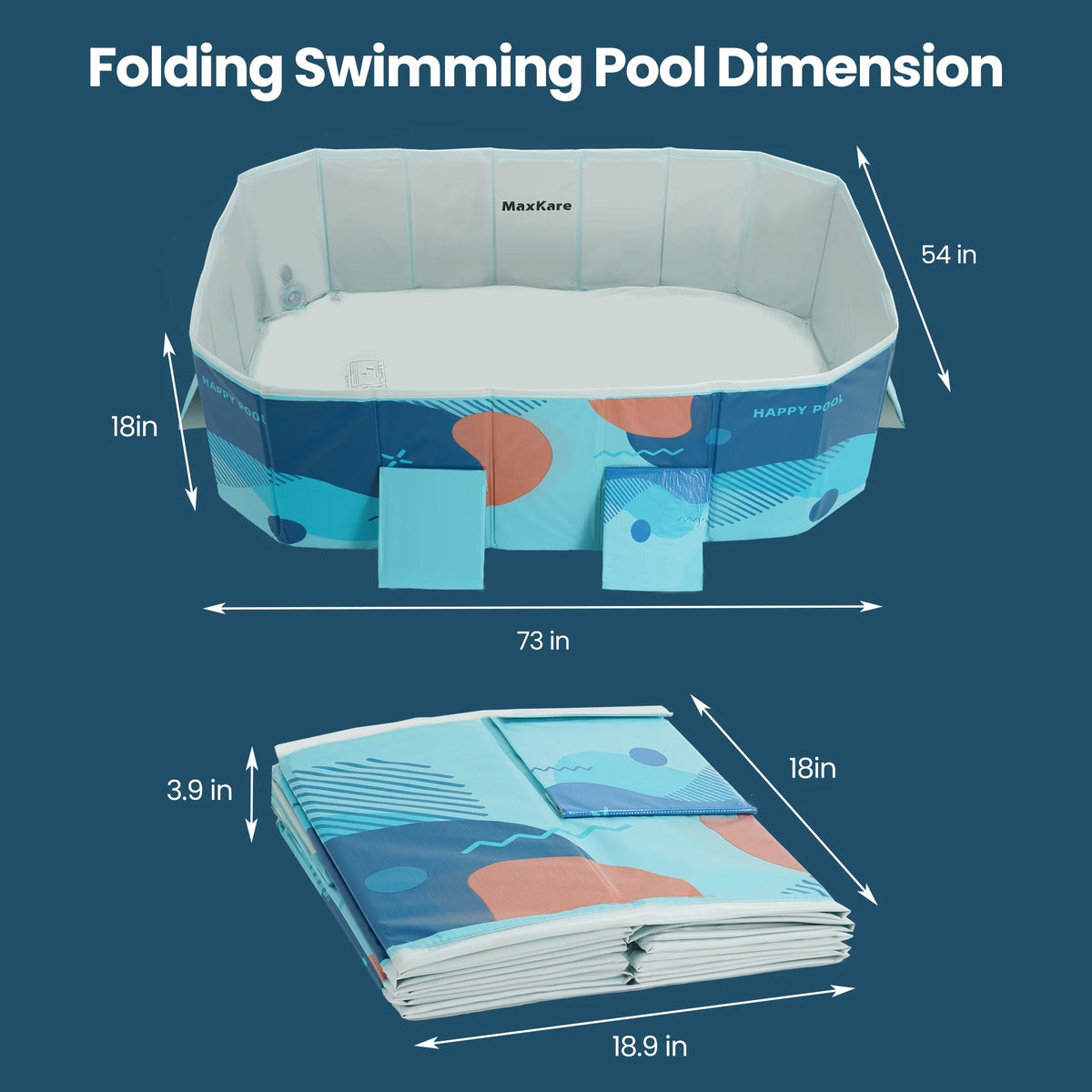 Foldable Swimming Pool Blue T188420