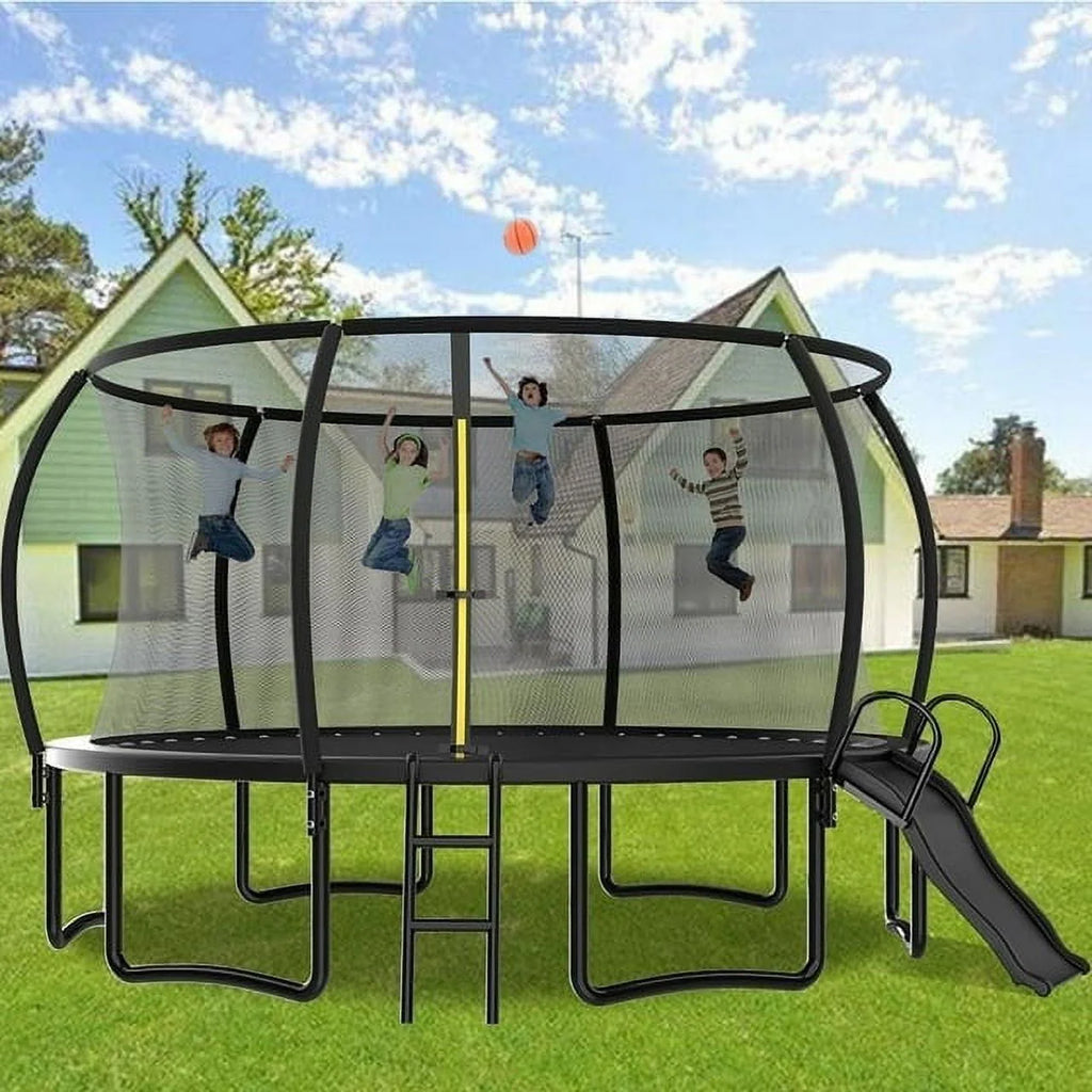 12FT Trampoline with Slide and Ladder Q90575