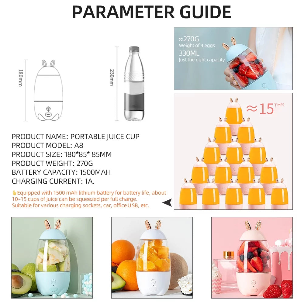 Portable USB Electric Juicer Blender M2125