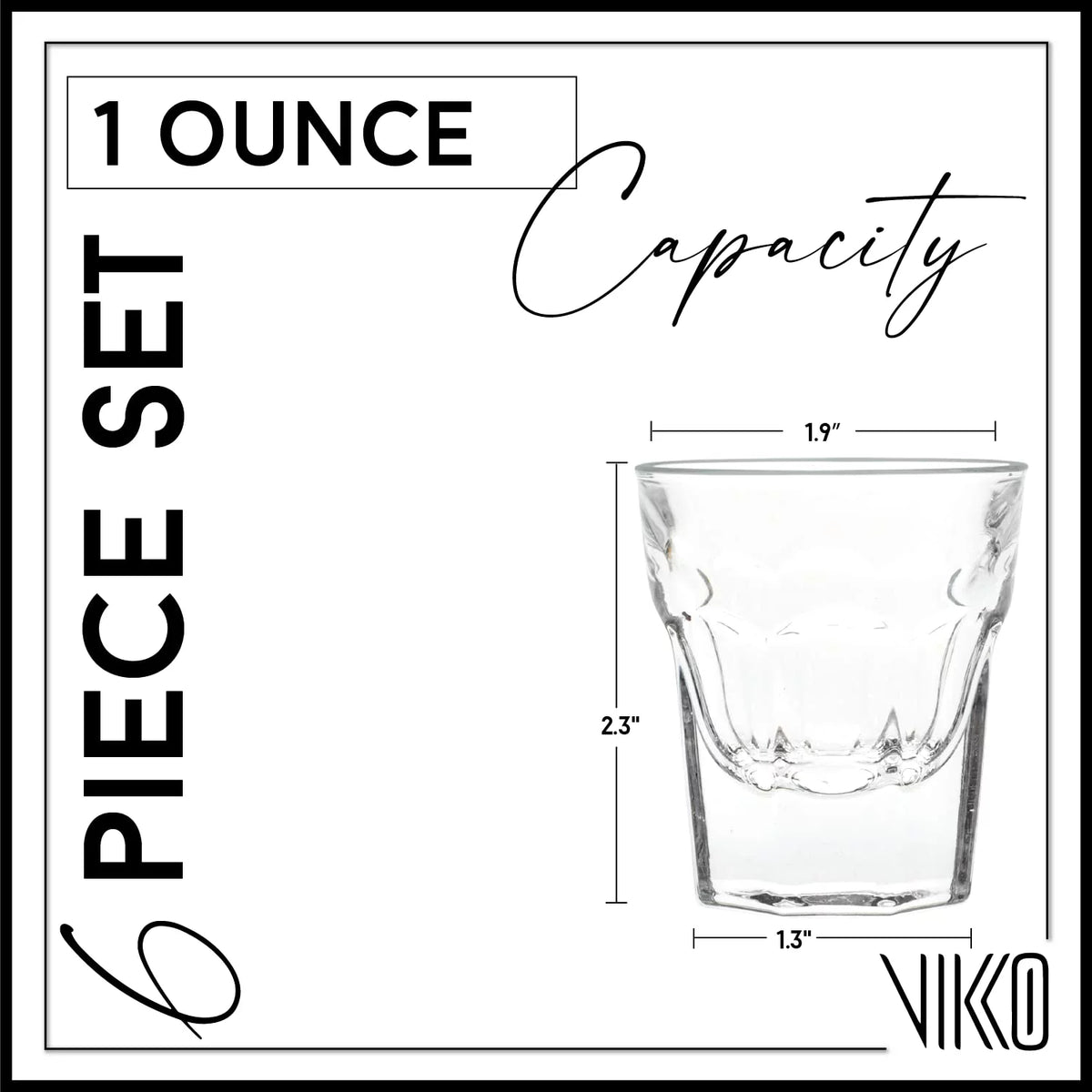 1 Ounce Shot Glasses Set of 6 Y3101
