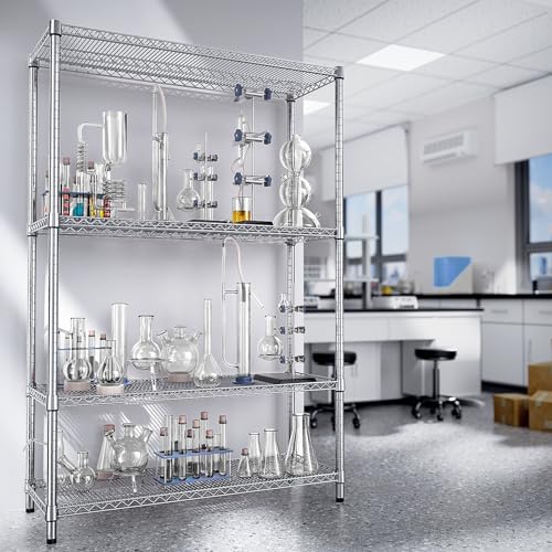 4 Tier Adjustable Heavy Duty Metal Wire Shelving Unit F6532