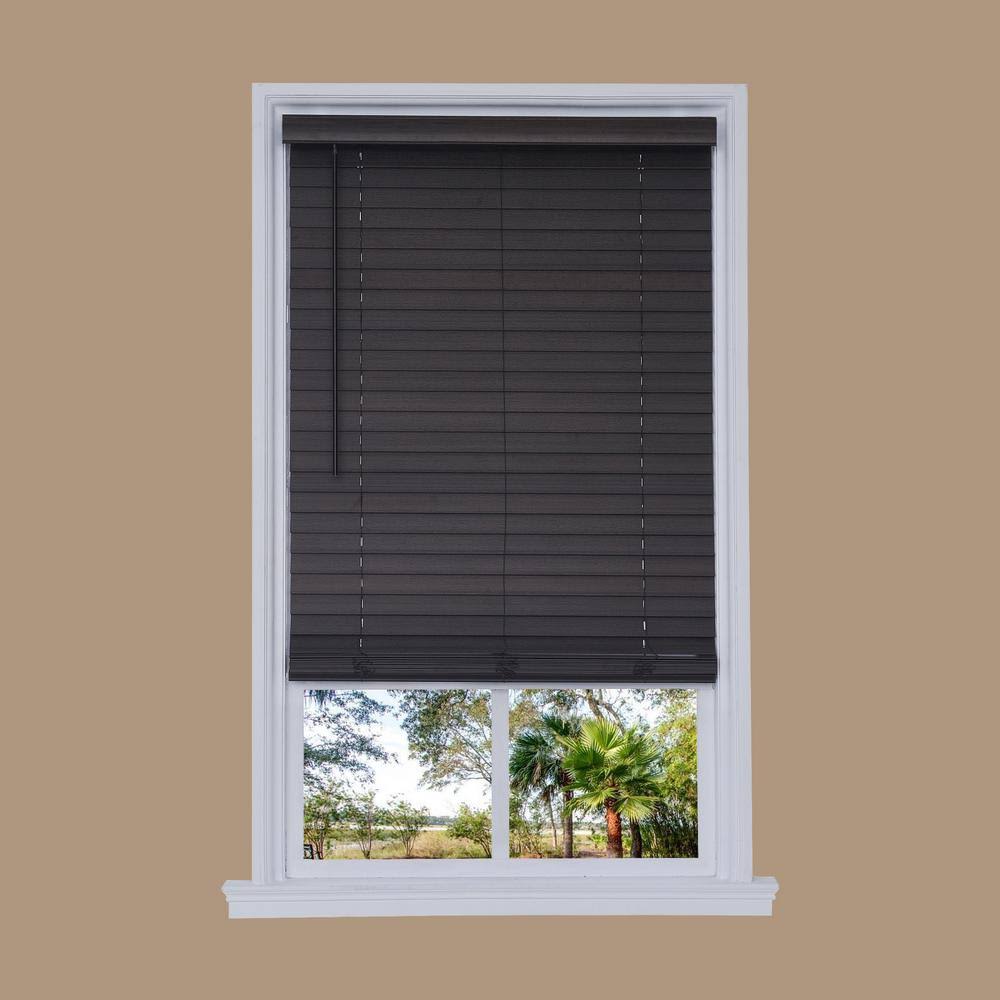 Walnut Faux Wood Room Darkening Horizontal Blinds Z15272