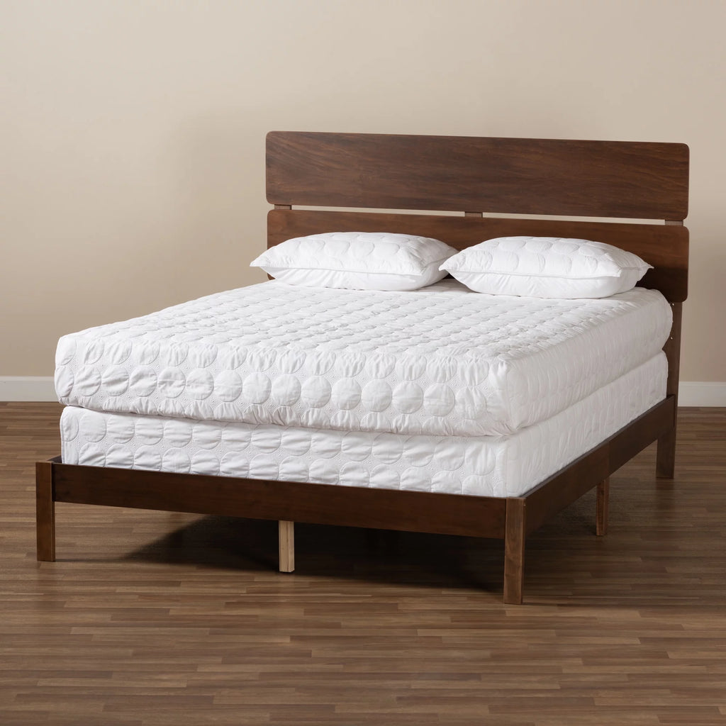 Walnut Brown Wood Full Size Panel Bed V591