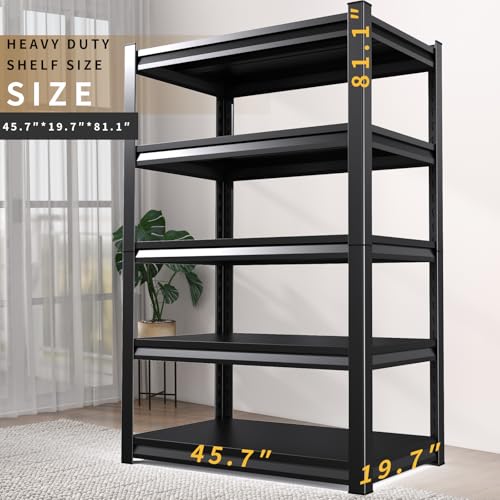 72" H Heavy Duty 5-Tier Adjustable Metal Shelving Unit C365