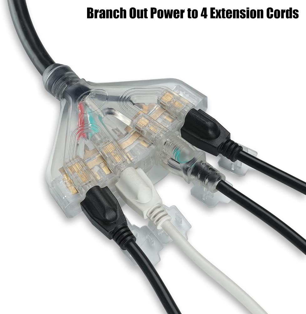 25 Feet 30 Amp 10 Gauge 4 Prong Generator Extension Cord 125/250V 7500W Pack of 2 I350799