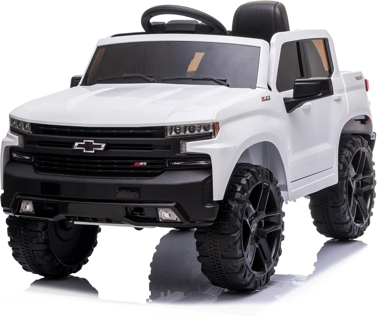 Black 12V Licensed Chevrolet Silverado Trail Boss LT Kids Ride On Truck Z248548