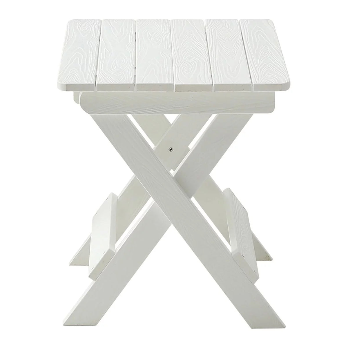 Foldable Small Table and Chair Set with 2 Chairs White A852560
